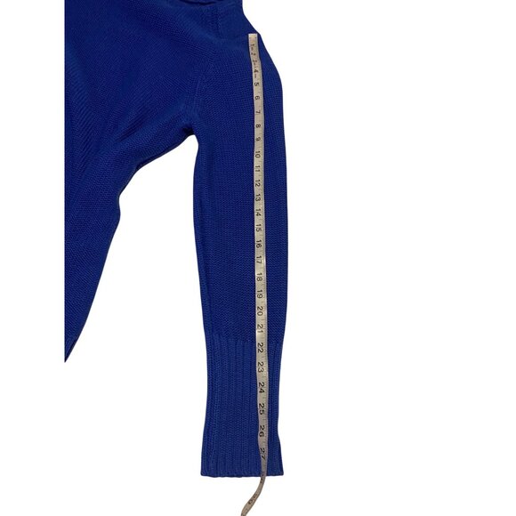 Gap Womens XXL Blue Cable Knit Turtleneck Sweater Ribbed Cuffs & Hem Cotton/Acry - Picture 7 of 14